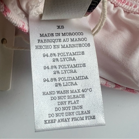 Lemlem | Geometric Print Lola Bikini Top Light Pink | Girls 6 Yrs - Picture 6 of 7